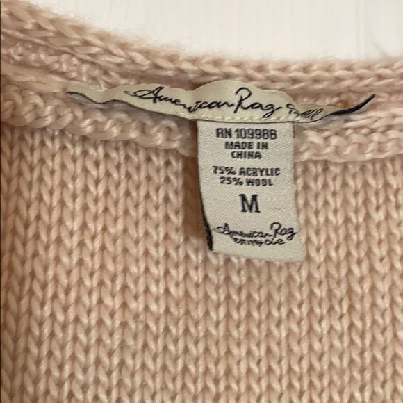 American Rag baby pink cropped wool cardigan - Picture 6 of 6